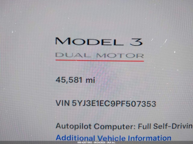 2023 TESLA MODEL 3 5YJ3E1EC9PF507353 Photo 6