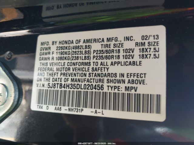 2013 ACURA RDX 5J8TB4H35DL020456 Photo 8