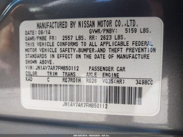 2015 INFINITI Q50 HYBRID JN1AV7AR7FM850112 Photo 8