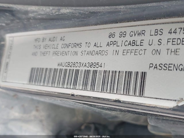 1999 AUDI A4 WAUGB28D3XA309541 Photo 8