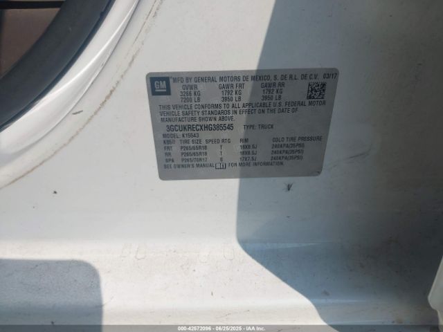 2017 CHEVROLET SILVERADO 1500 3GCUKRECXHG385545 Photo 8