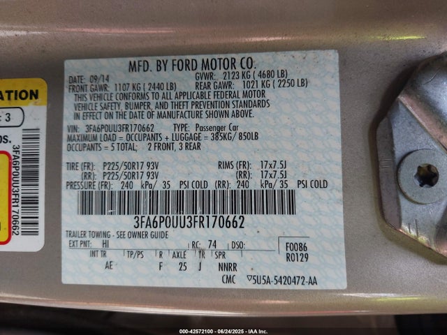 Ford 2015 2015 3FA6P0UU3FR170662 Image 9
