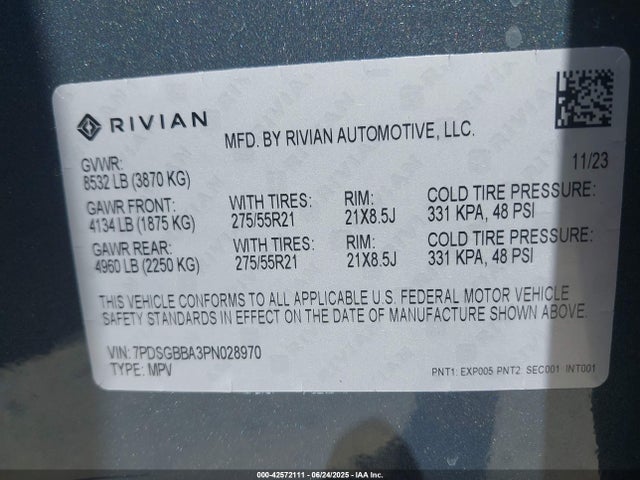 7PDSGBBA3PN028970 Rivian R1s