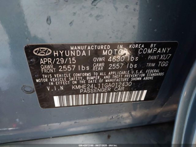 KMHE24L11GA012430 Hyundai dohc gdi nu