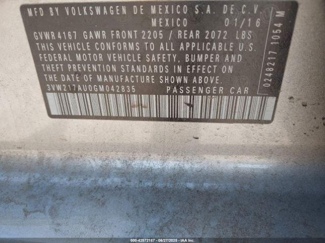 2016 VOLKSWAGEN GOLF 3VW217AU0GM042835 Photo 8