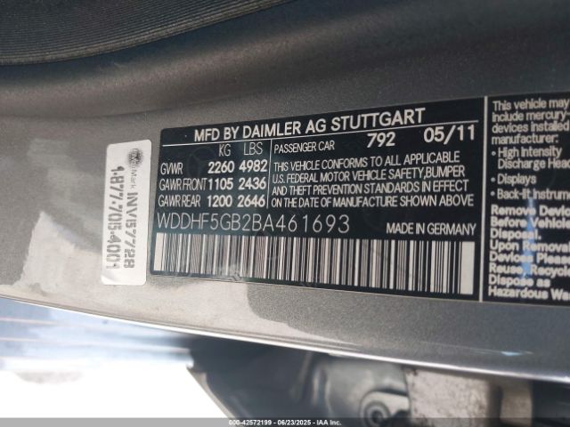 2011 MERCEDES-BENZ E 350 WDDHF5GB2BA461693 Photo 8