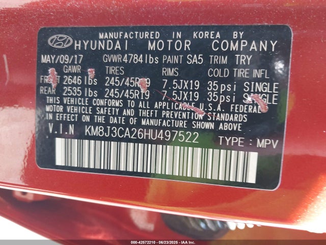 KM8J3CA26HU497522 Hyundai t-gdi gamma