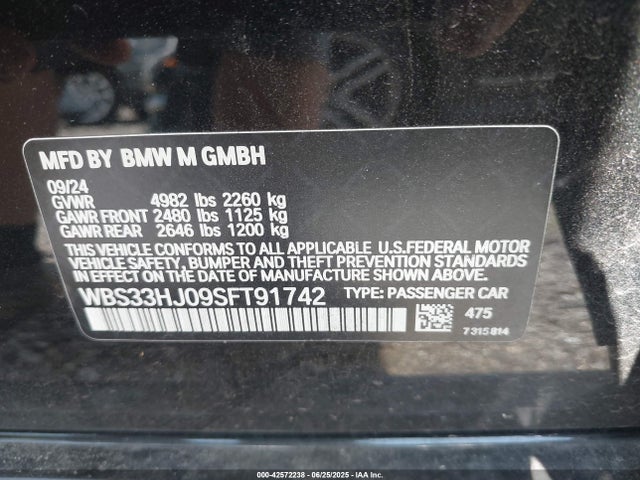 BMW M3 2025 WBS33HJ09SFT91742 Image 9