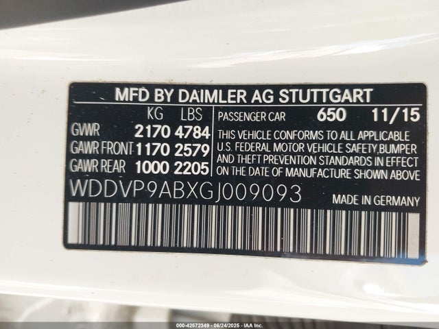 WDDVP9ABXGJ009093 Mercedes-Benz B-Class