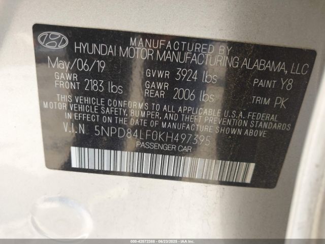 2019 HYUNDAI ELANTRA 5NPD84LF0KH497395 Photo 8