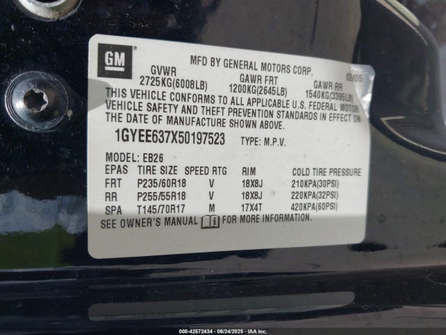 2005 CADILLAC SRX 1GYEE637X50197523 Photo 8