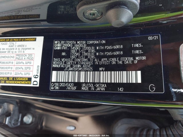 Lexus 1ur-fe 2021 JTJAM7BX5M5289605 Image 9