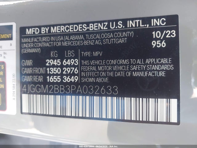 4JGGM2BB3PA032633 Mercedes-Benz ed