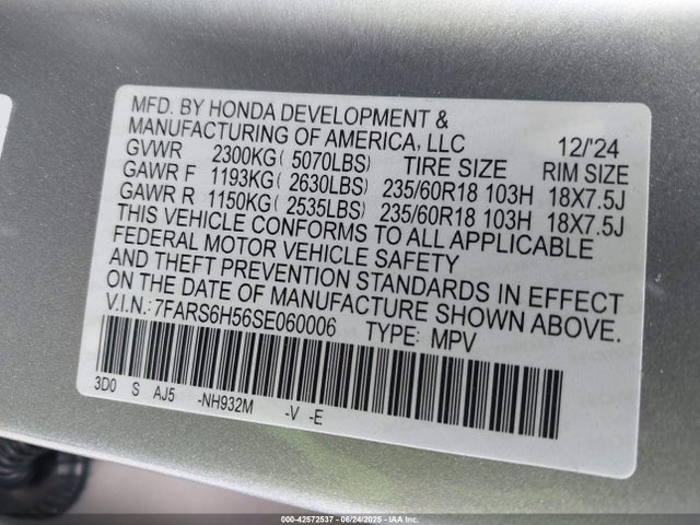 7FARS6H56SE060006 Honda lfc3