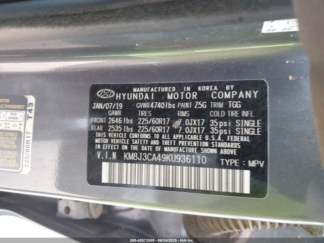 Hyundai gdi nu 2019 KM8J3CA49KU936110 Image 9