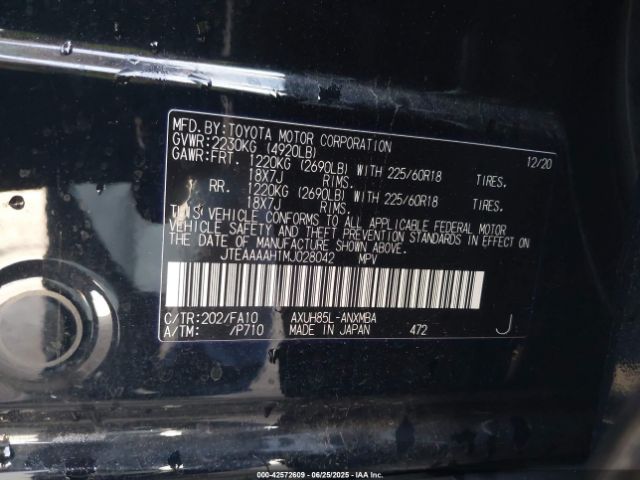 2021 TOYOTA VENZA JTEAAAAH1MJ028042 Photo 8