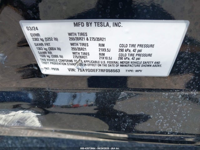 2024 TESLA MODEL Y 7SAYGDEF7RF058563 Photo 8