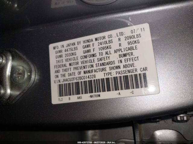 2011 ACURA TSX JH4CU2F62BC014328 Photo 8