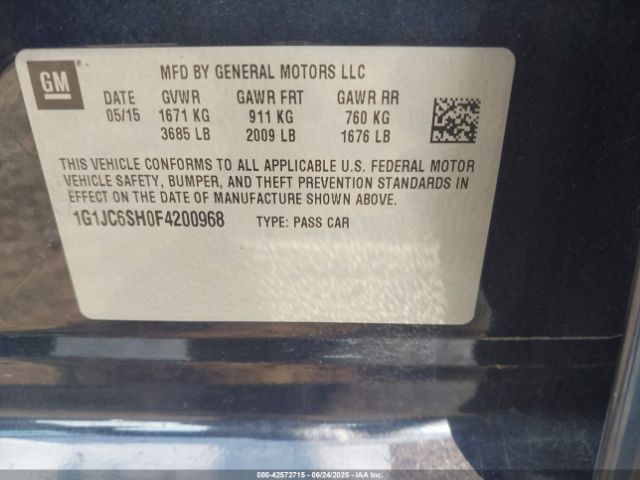 2015 CHEVROLET SONIC 1G1JC6SH0F4200968 Photo 8