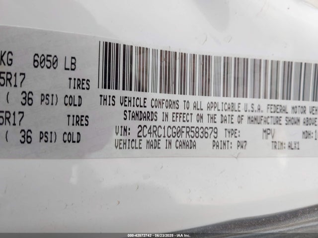 2C4RC1CG0FR583679 Chrysler Town and Country