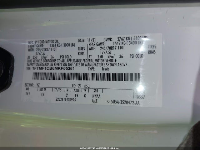 Ford tivct 2021 1FTMF1CB6MKF05361 Image 9