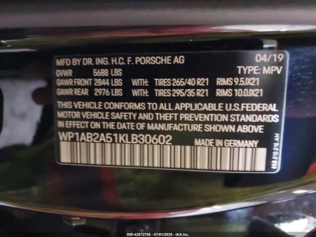 2019 PORSCHE MACAN WP1AB2A51KLB30602 Photo 8