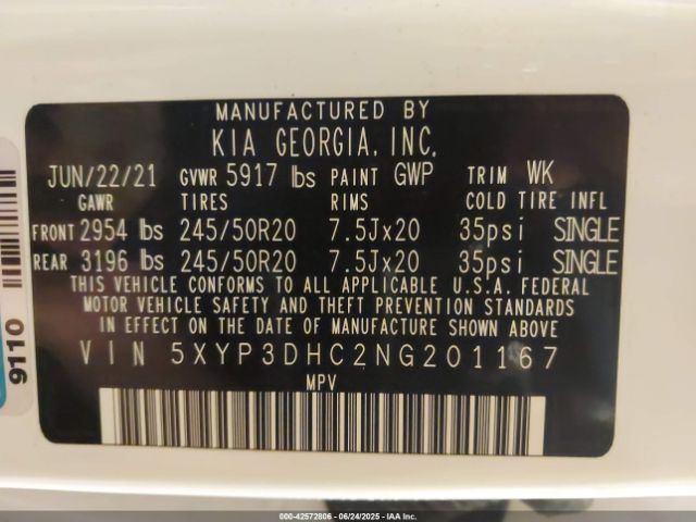 2022 KIA TELLURIDE 5XYP3DHC2NG201167 Photo 8