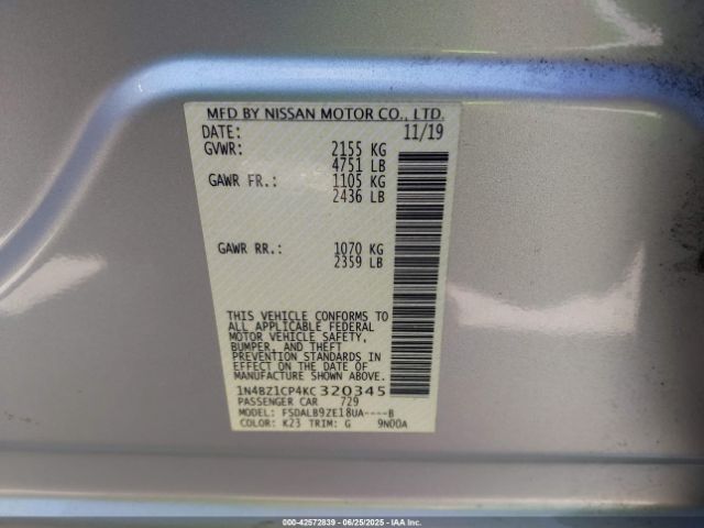 2019 NISSAN LEAF 1N4BZ1CP4KC320345 Photo 8