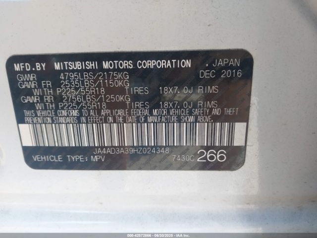 2017 MITSUBISHI OUTLANDER JA4AD3A39HZ024348 Photo 8