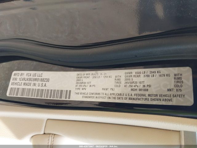 2021 JEEP GRAND CHEROKEE L 1C4RJKBG9M8188230 Photo 8