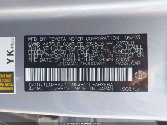 2023 TOYOTA PRIUS PRIME JTDACACU1P3003921 Photo 8