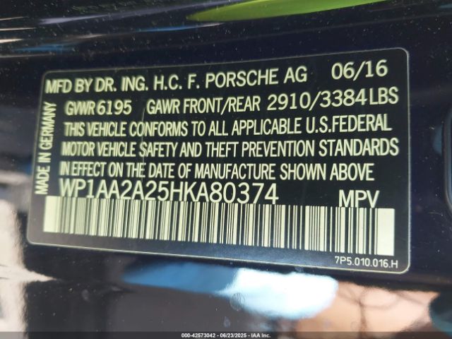 2017 PORSCHE CAYENNE WP1AA2A25HKA80374 Photo 8