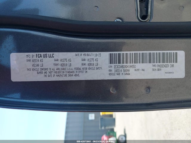 2C3CDXBG9GH104551 Dodge 2016
