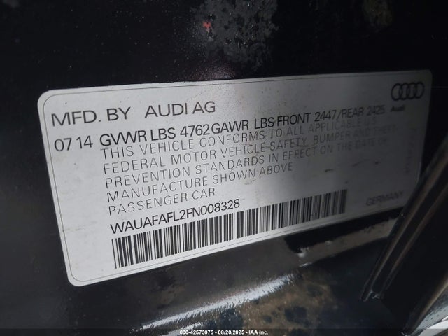 2015 AUDI A4 WAUAFAFL2FN008328 Photo 8
