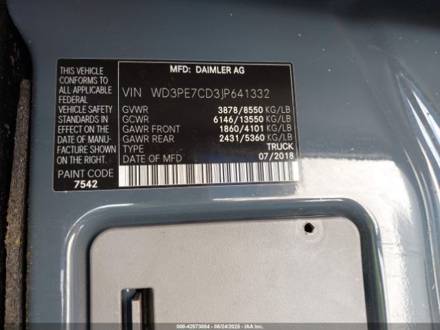 2018 MERCEDES-BENZ SPRINTER 2500 WD3PE7CD3JP641332 Photo 8