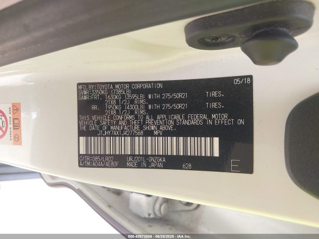 JTJHY7AX1J4277568 Lexus 3ur-fe