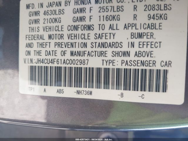 2010 ACURA TSX JH4CU4F61AC002987 Photo 8