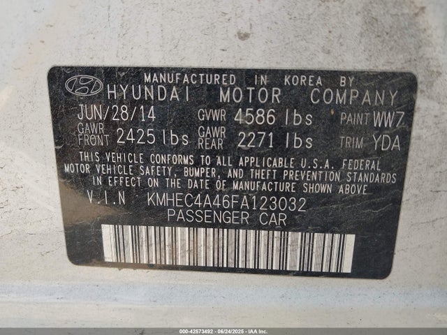 Hyundai dohc mpi theta ii 2015 KMHEC4A46FA123032 Image 9