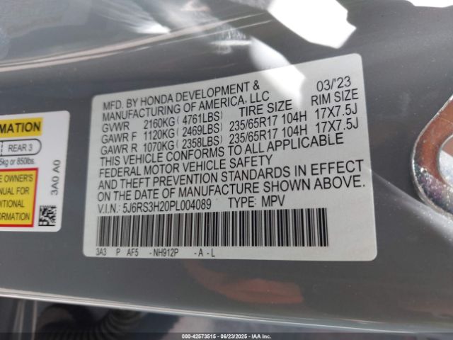 2023 HONDA CR-V 5J6RS3H20PL004089 Photo 8