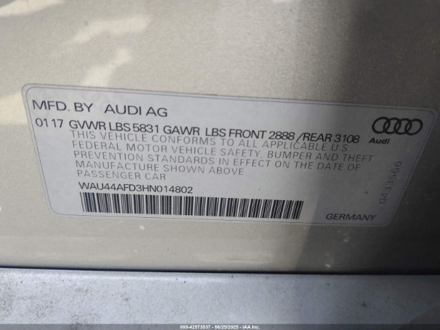 2017 AUDI A8 L WAU44AFD3HN014802 Photo 8