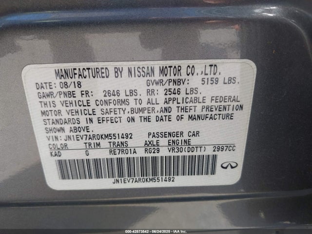 Infiniti 2019 2019 JN1EV7AR0KM551492 Image 9