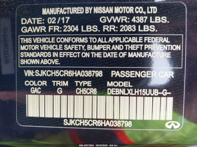 2017 INFINITI QX30 SJKCH5CR6HA038798 Photo 8