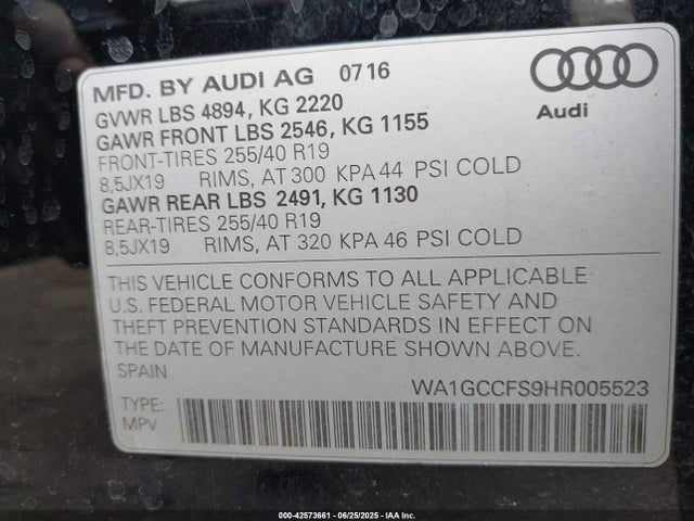 2017 AUDI Q3 WA1GCCFS9HR005523 Photo 8