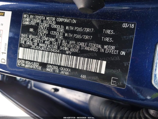 JTEZU5JR3J5184064 Toyota 1gr-fe