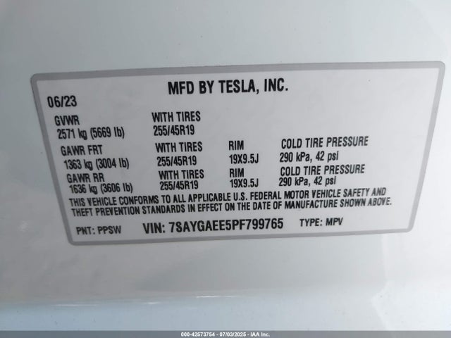 2023 TESLA MODEL Y 7SAYGAEE5PF799765 Photo 8