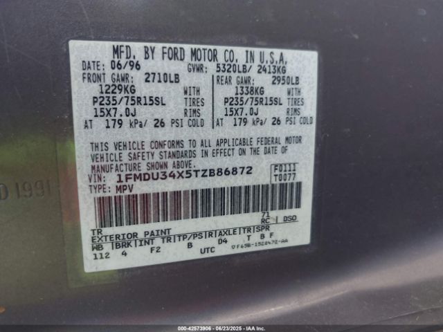 1996 FORD EXPLORER 1FMDU34X5TZB86872 Photo 8
