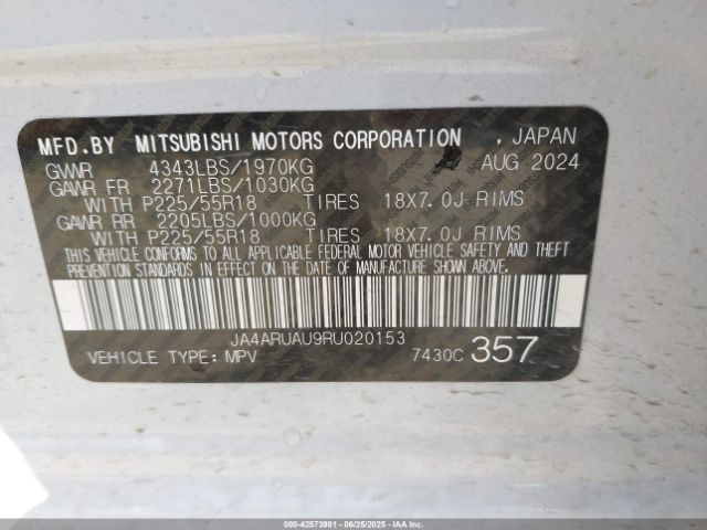 2024 MITSUBISHI OUTLANDER SPORT JA4ARUAU9RU020153 Photo 8