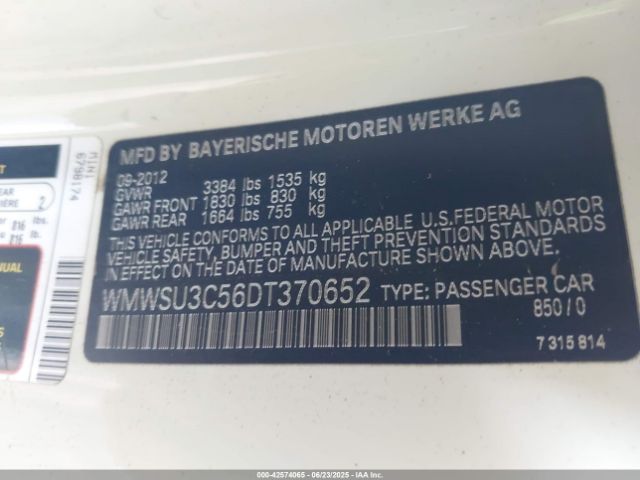 2013 MINI HARDTOP WMWSU3C56DT370652 Photo 8