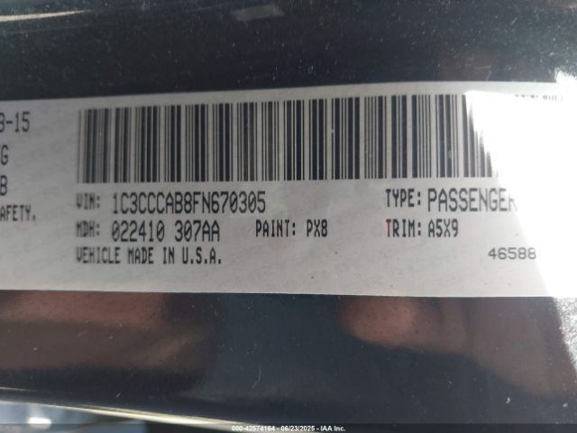 2015 CHRYSLER 200 1C3CCCAB8FN670305 Photo 8