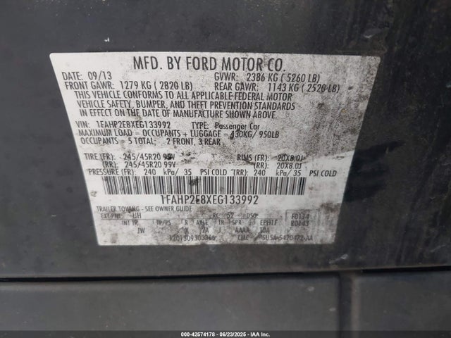 1FAHP2E8XEG133992 Ford 2014